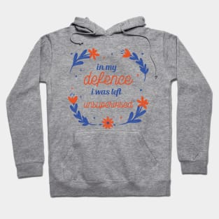 In my defence i was left unsupervised sarcastic phrases Hoodie